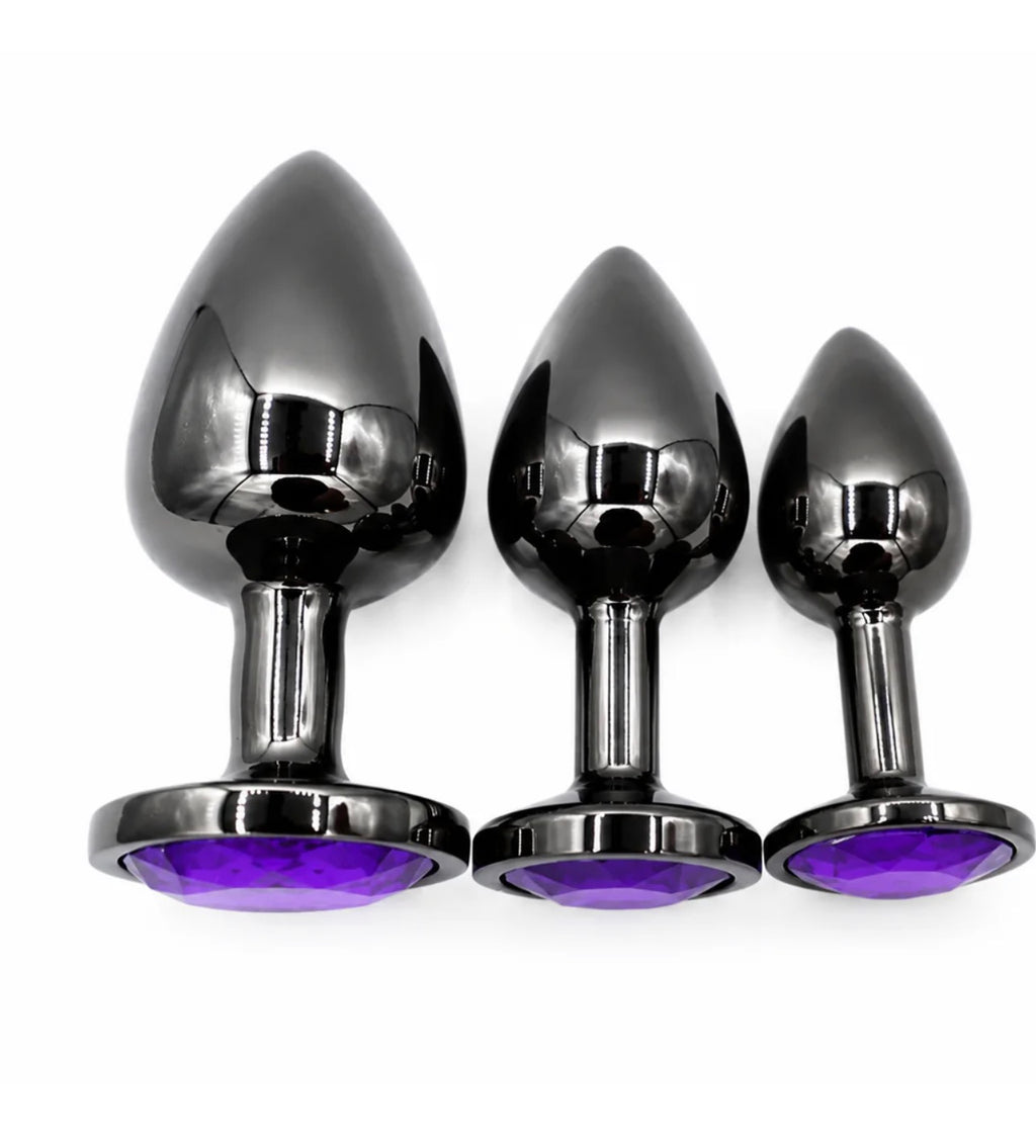 Mirror Black Stainless Steel Plug Set